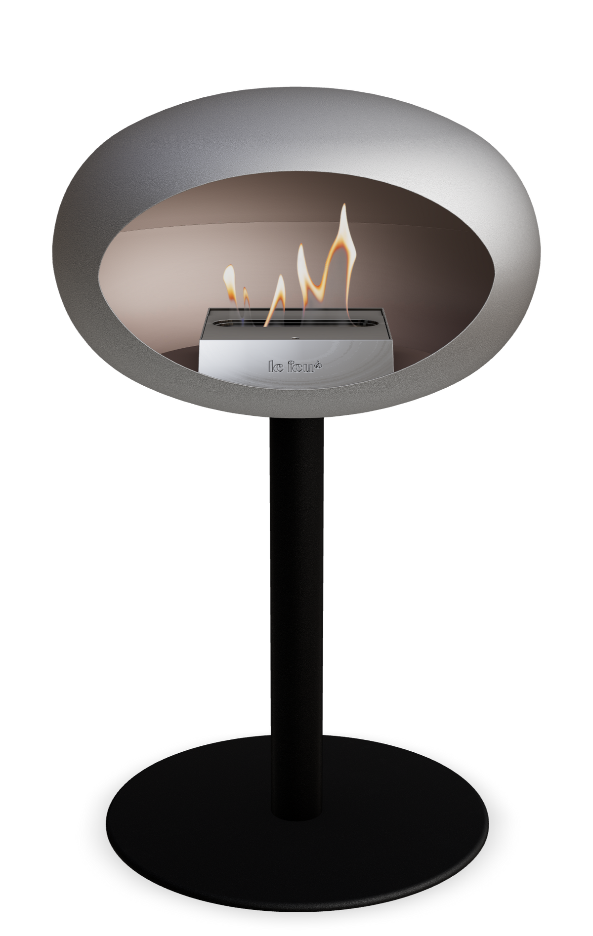 Le Feu Dome Steel Low – Bioethanol Fireplace, Classic Dome
