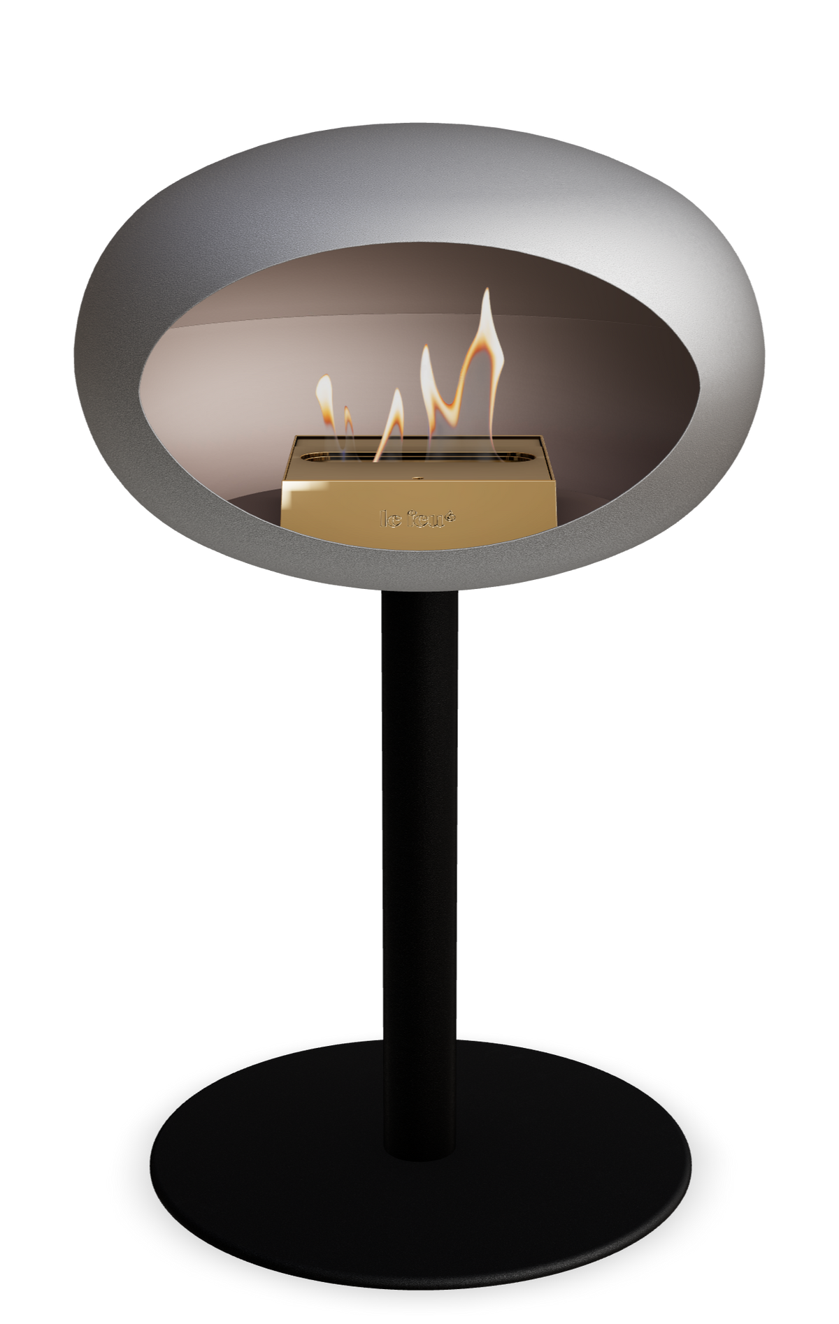 Le Feu Dome Steel Low – Bioethanol Fireplace, Classic Dome