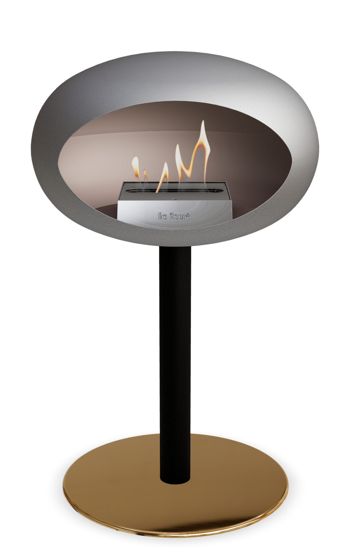 Le Feu Dome Steel Low – Bioethanol Fireplace, Classic Dome