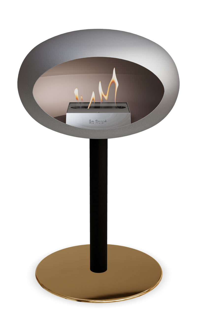 Le Feu Dome Steel Low – Bioethanol Fireplace, Classic Dome