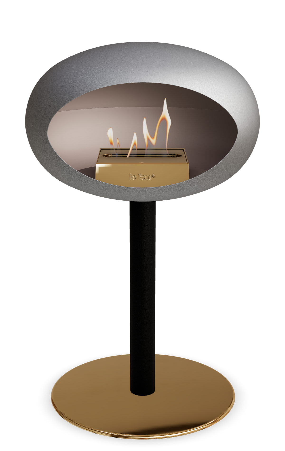 Le Feu Dome Steel Low – Bioethanol Fireplace, Classic Dome
