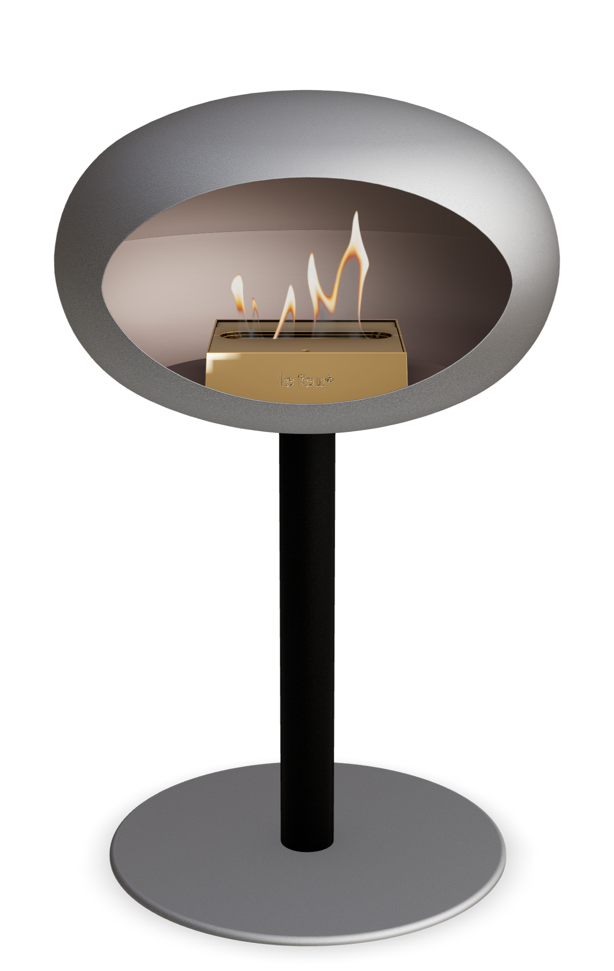 Le Feu Dome Steel Low – Bioethanol Fireplace, Classic Dome