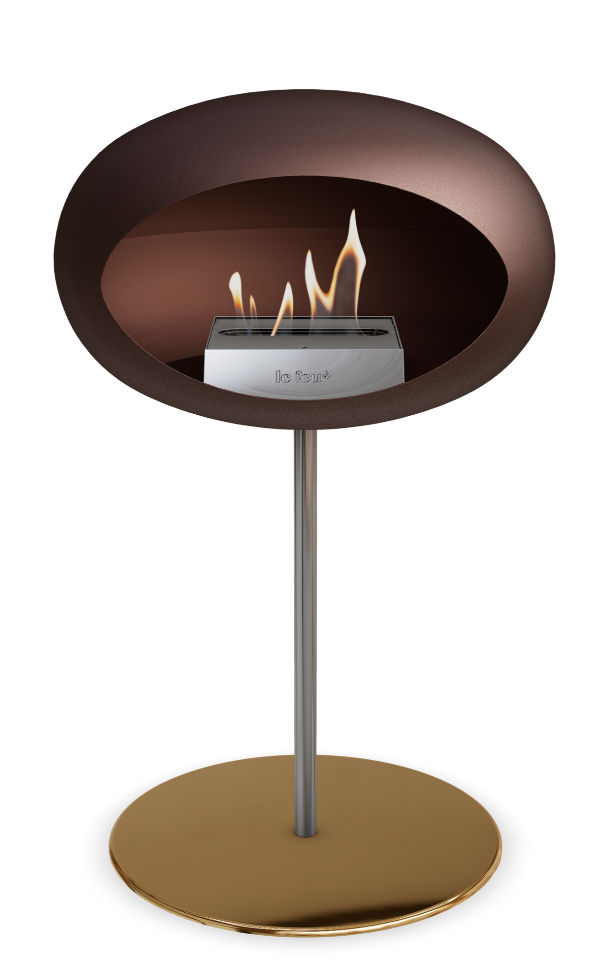 Le Feu Dome Steel Low – Bioethanol Fireplace, Classic Dome