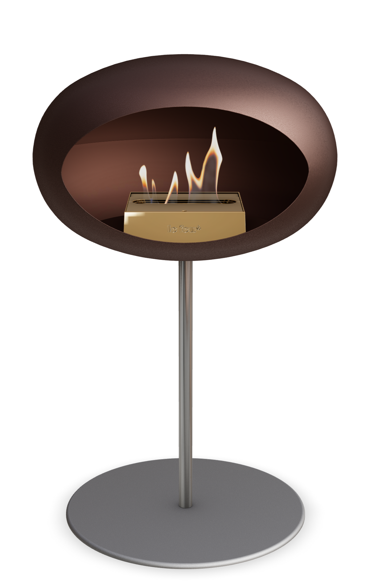 Le Feu Dome Steel Low – Bioethanol Fireplace, Classic Dome