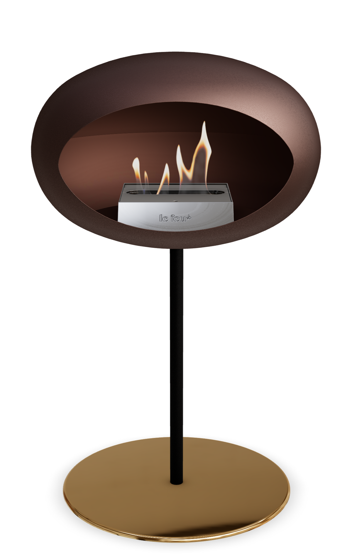 Le Feu Dome Steel Low – Bioethanol Fireplace, Classic Dome