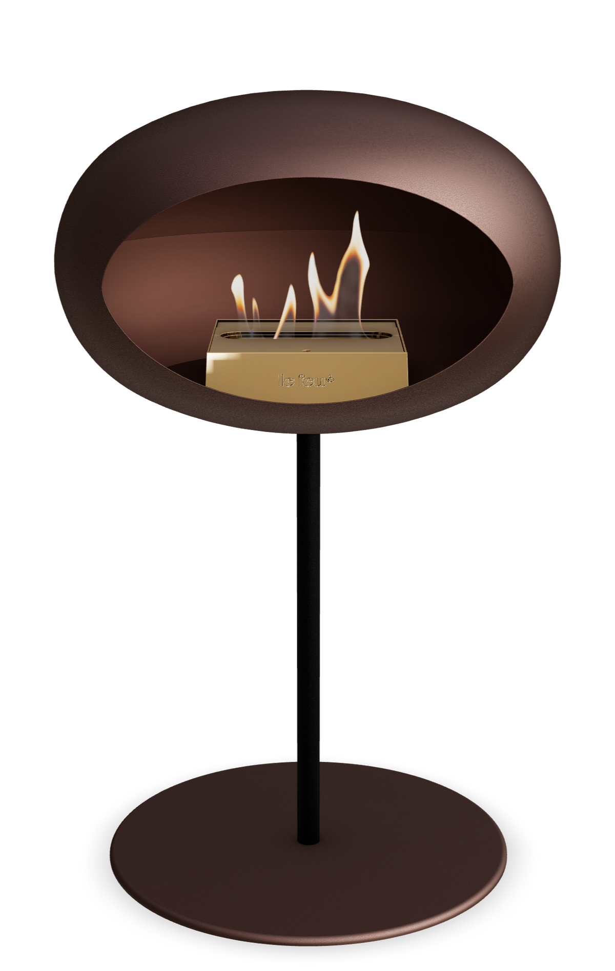 Le Feu Dome Steel Low – Bioethanol Fireplace, Classic Dome