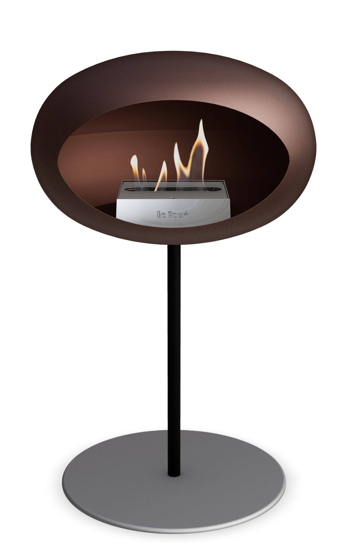Le Feu Dome Steel Low – Bioethanol Fireplace, Classic Dome