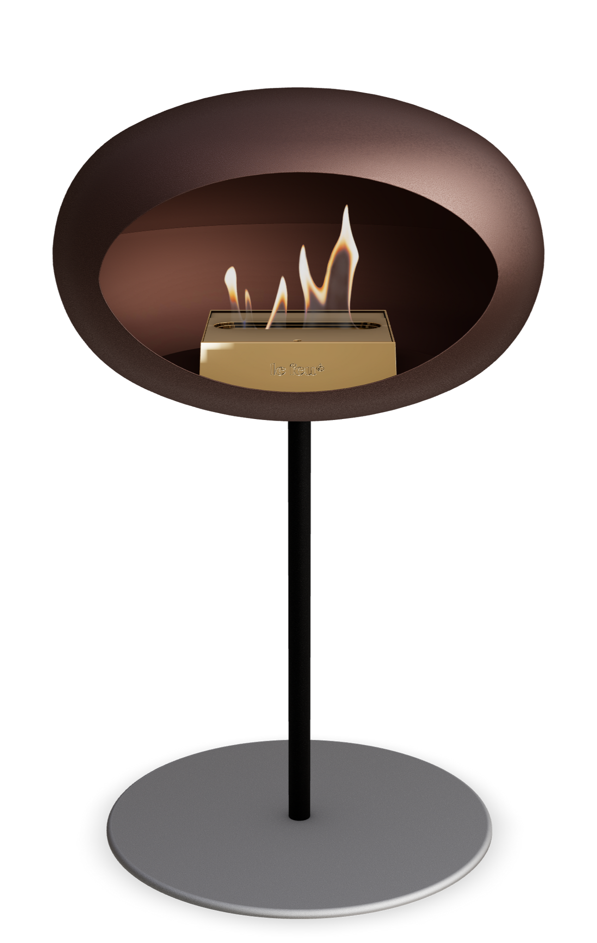 Le Feu Dome Steel Low – Bioethanol Fireplace, Classic Dome
