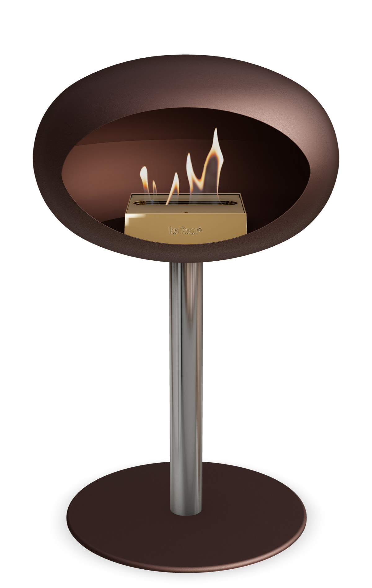 Le Feu Dome Steel Low – Bioethanol Fireplace, Classic Dome