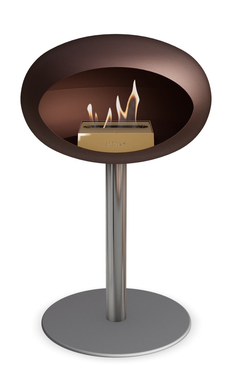 Le Feu Dome Steel Low – Bioethanol Fireplace, Classic Dome