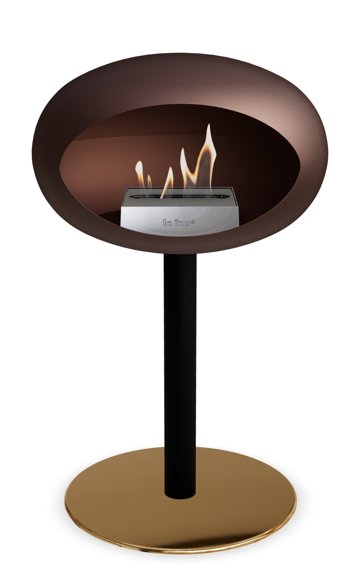 Le Feu Dome Steel Low – Bioethanol Fireplace, Classic Dome