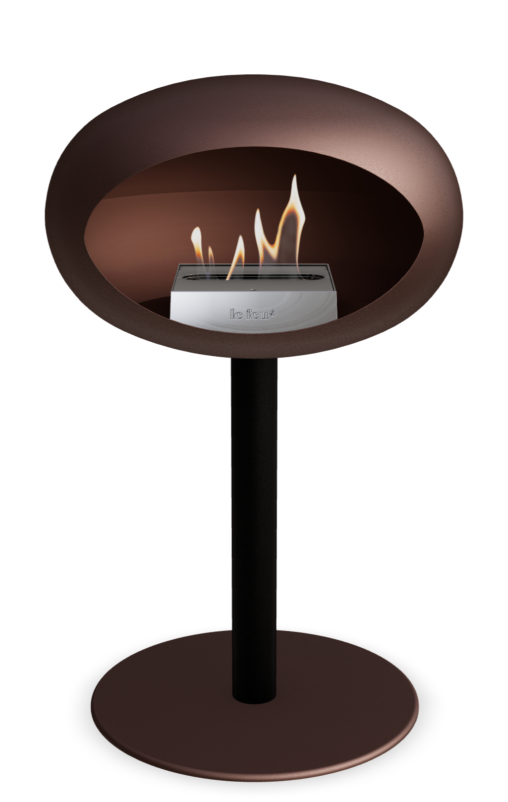 Le Feu Dome Steel Low – Bioethanol Fireplace, Classic Dome