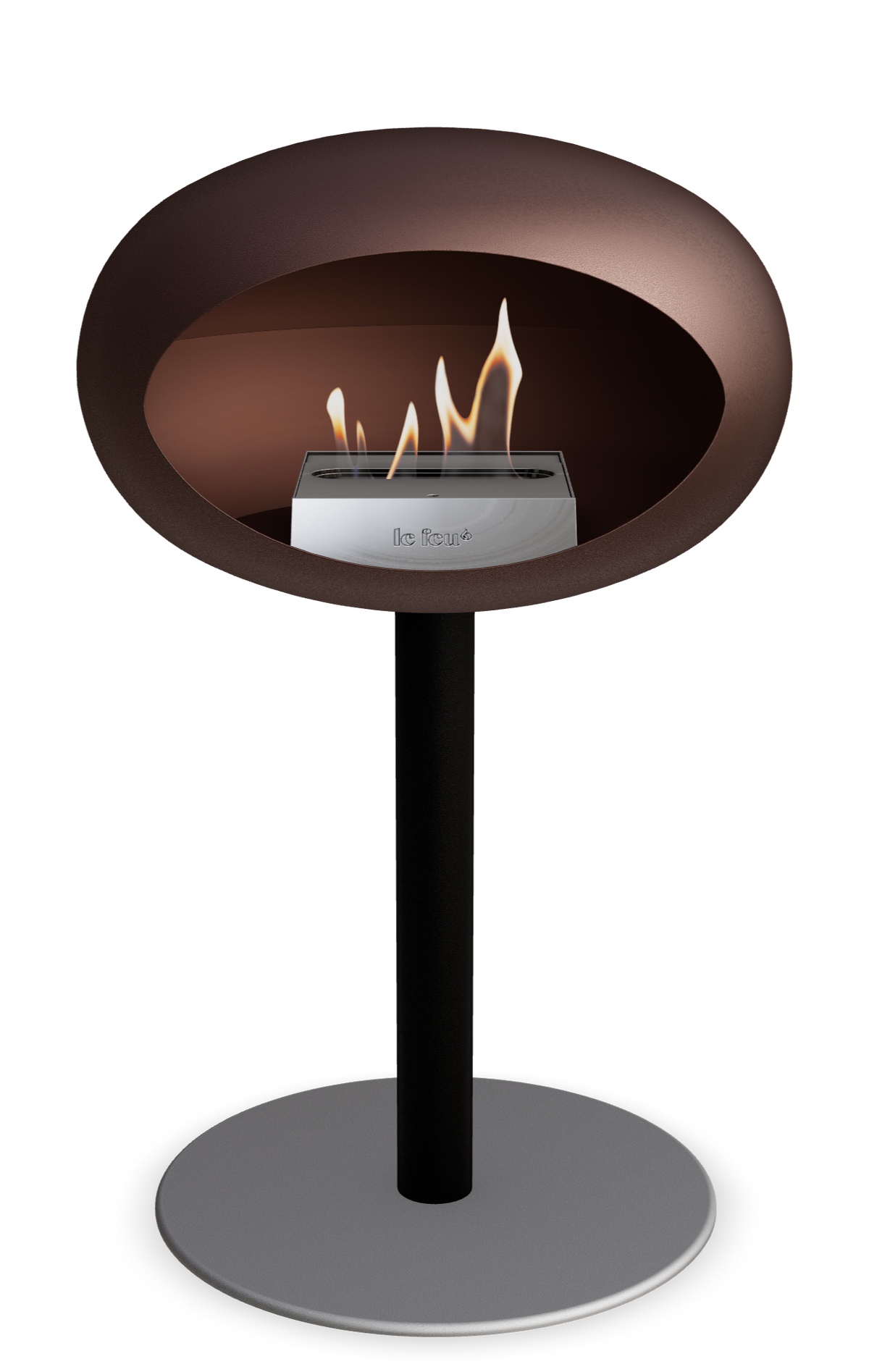 Le Feu Dome Steel Low – Bioethanol Fireplace, Classic Dome