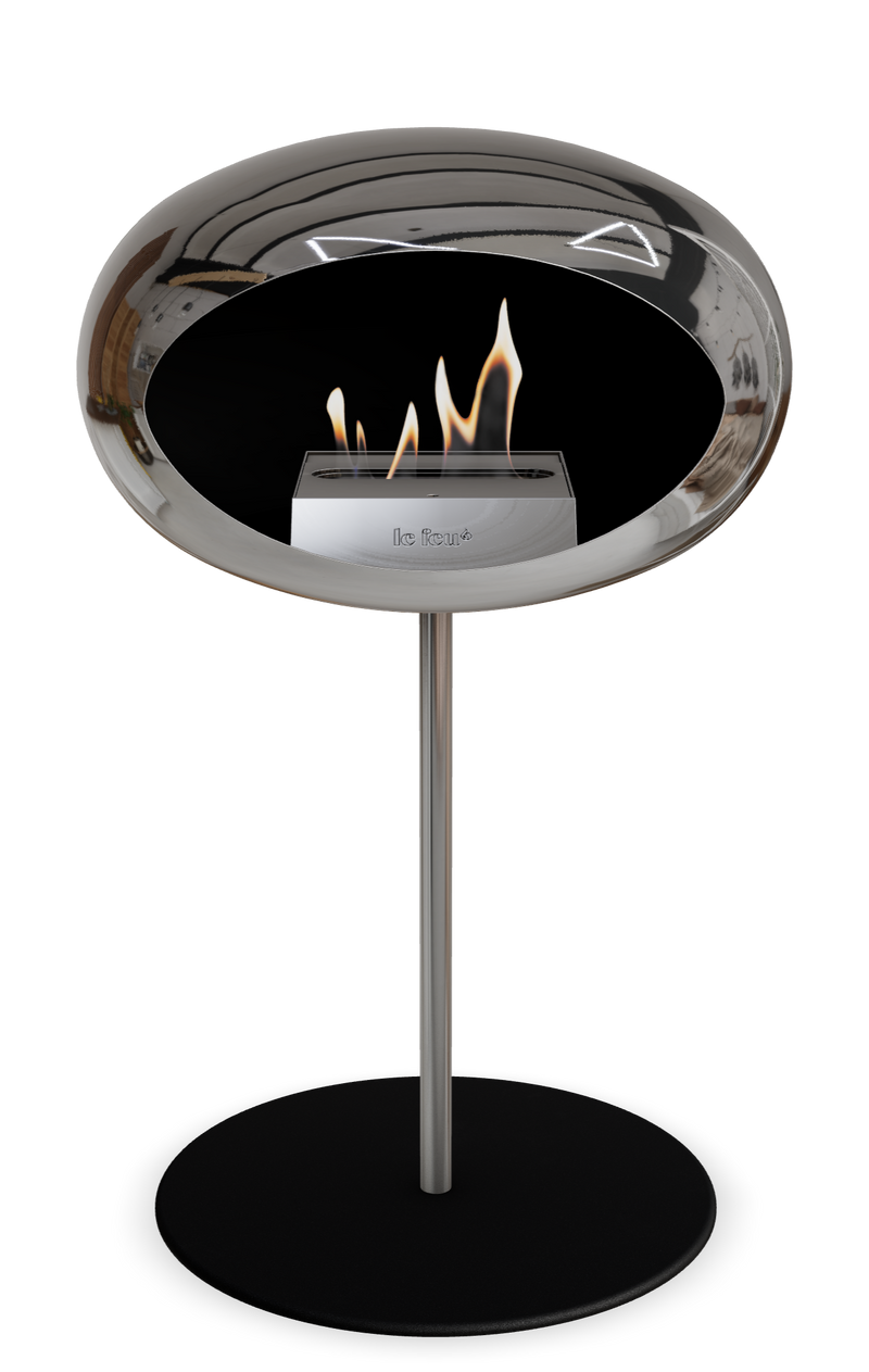 Le Feu Dome Steel Low – Bioethanol Fireplace, Classic Dome