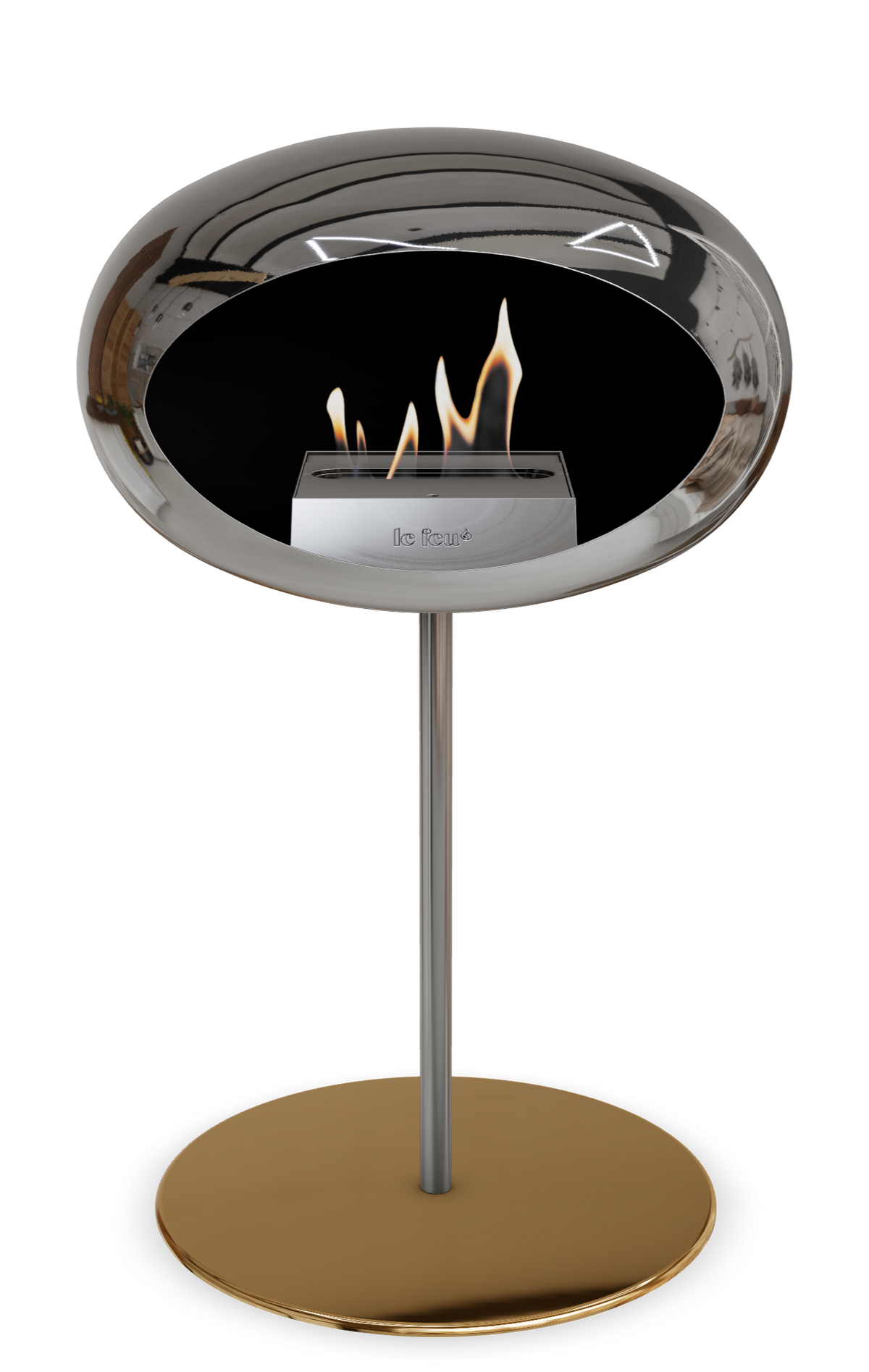 Le Feu Dome Steel Low – Bioethanol Fireplace, Classic Dome