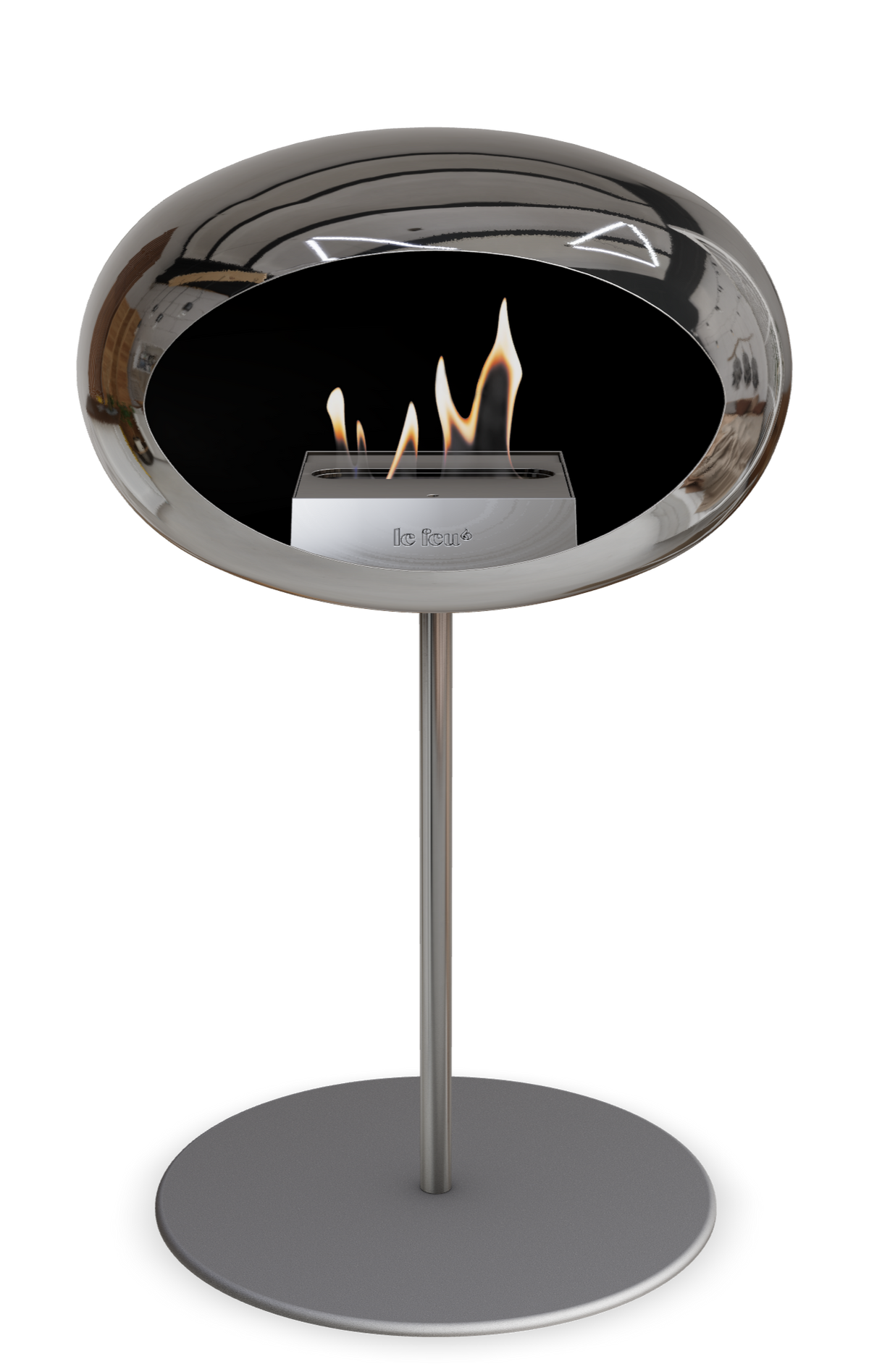 Le Feu Dome Steel Low – Bioethanol Fireplace, Classic Dome