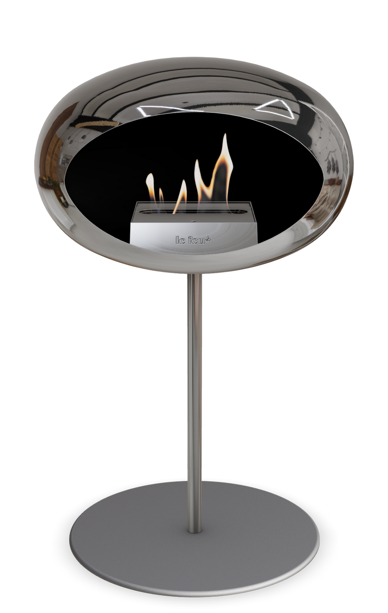 Le Feu Dome Steel Low – Bioethanol Fireplace, Classic Dome