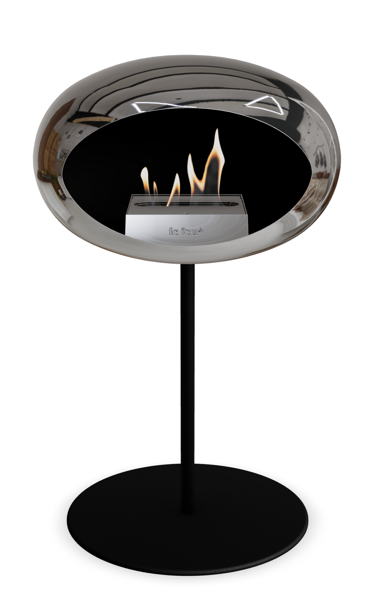Le Feu Dome Steel Low – Bioethanol Fireplace, Classic Dome