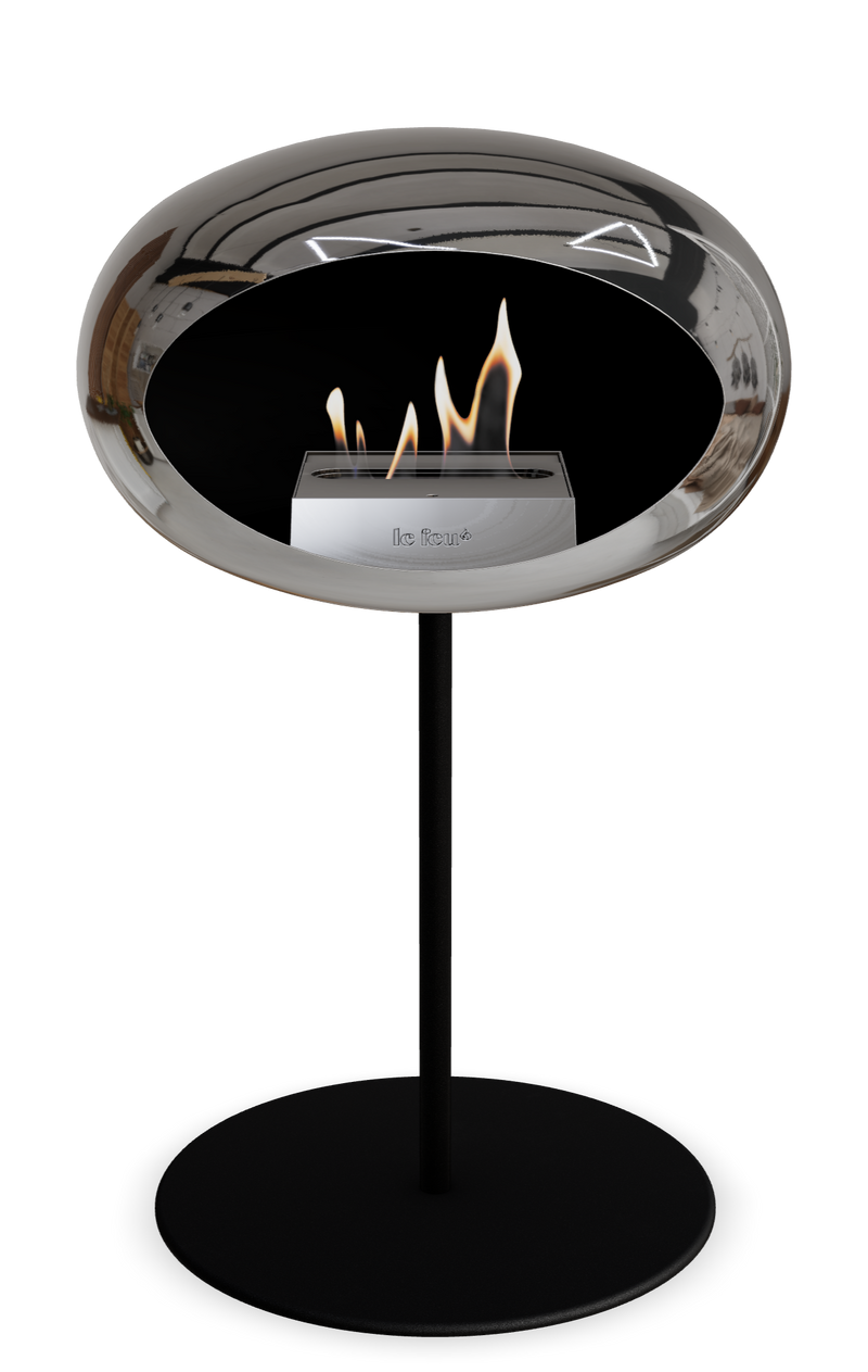 Le Feu Dome Steel Low – Bioethanol Fireplace, Classic Dome