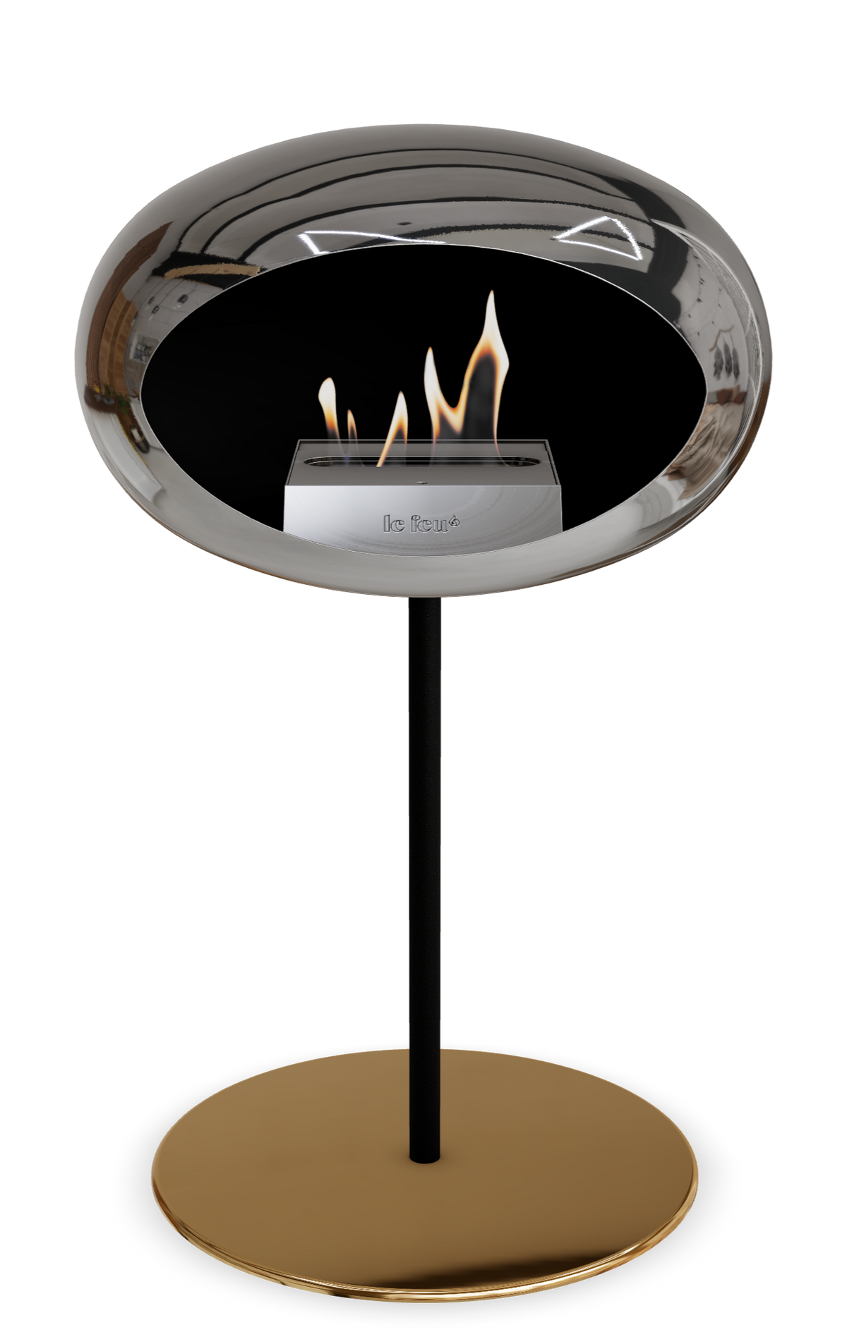 Le Feu Dome Steel Low – Bioethanol Fireplace, Classic Dome