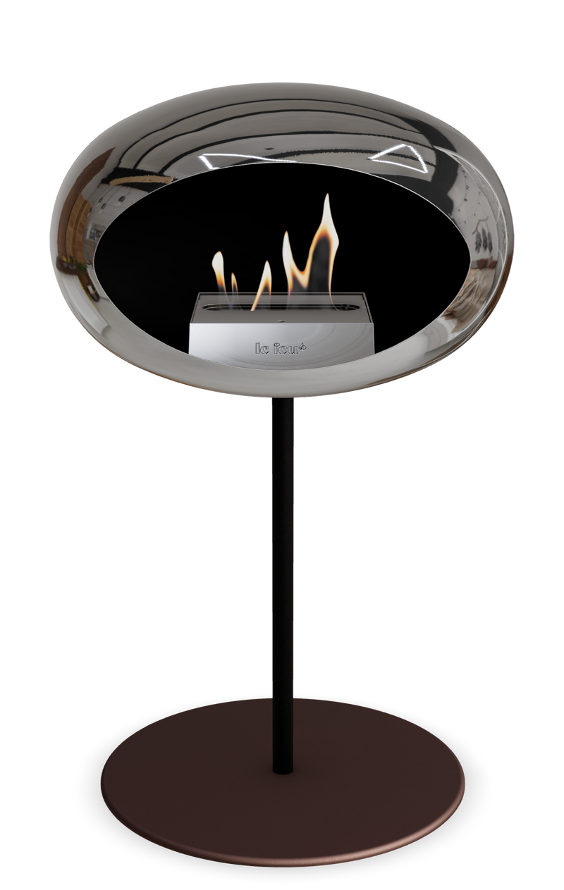Le Feu Dome Steel Low – Bioethanol Fireplace, Classic Dome
