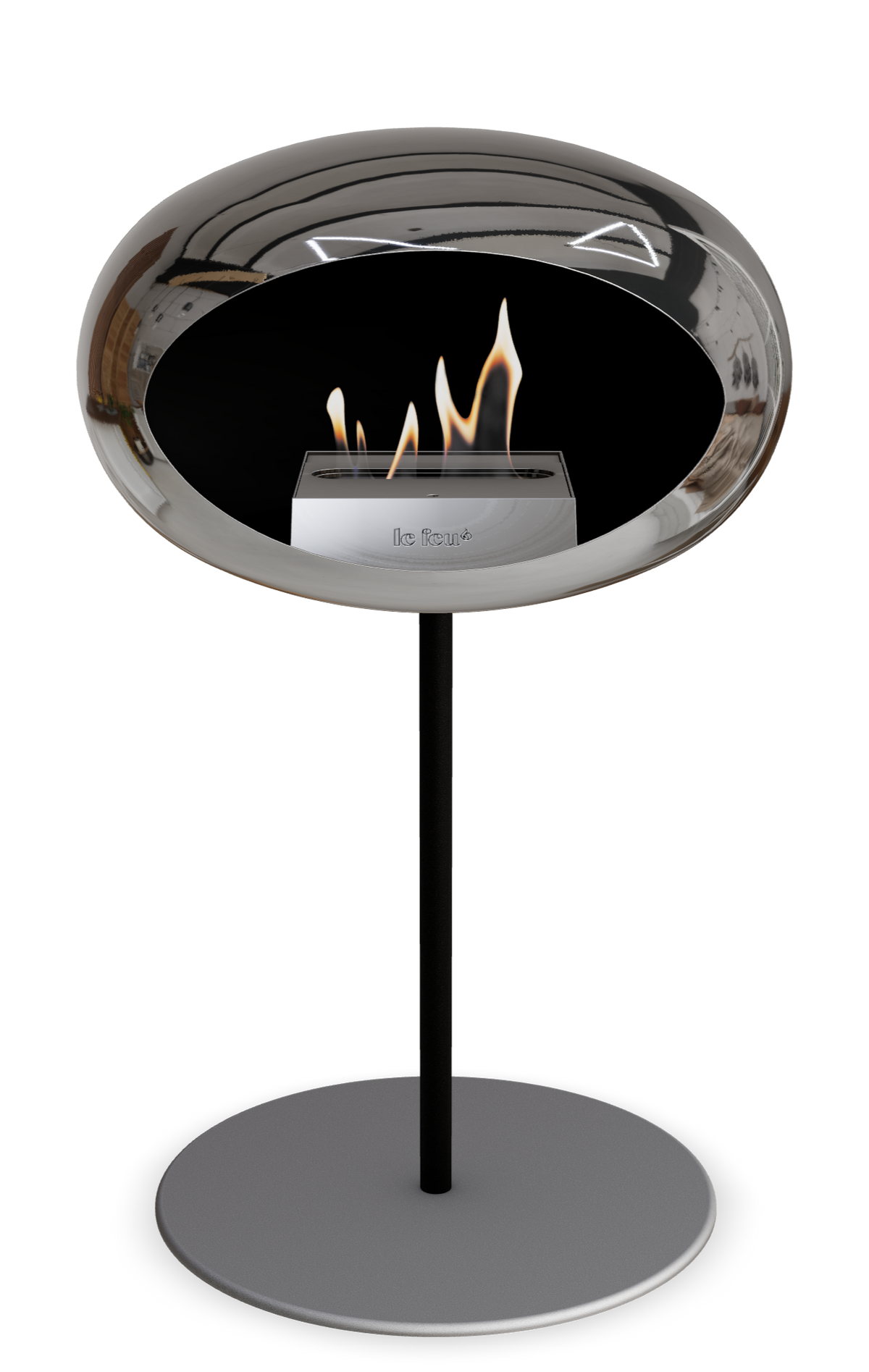 Le Feu Dome Steel Low – Bioethanol Fireplace, Classic Dome