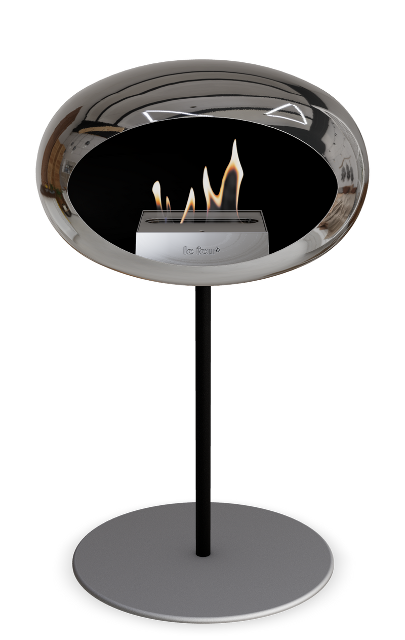 Le Feu Dome Steel Low – Bioethanol Fireplace, Classic Dome