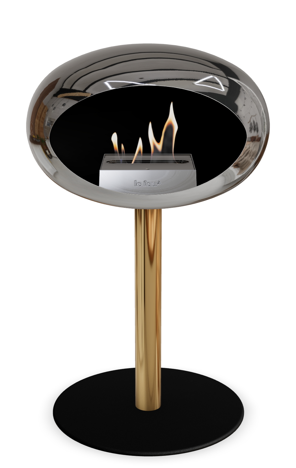 Le Feu Dome Steel Low – Bioethanol Fireplace, Classic Dome
