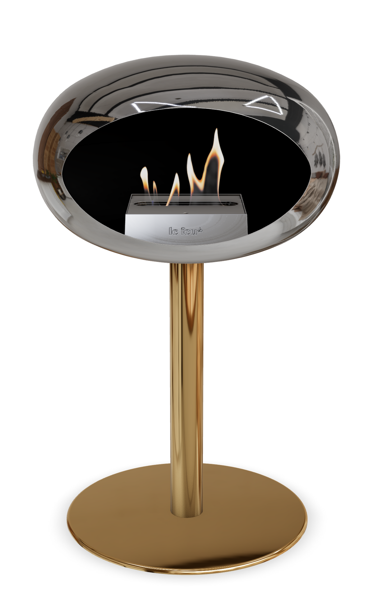 Le Feu Dome Steel Low – Bioethanol Fireplace, Classic Dome