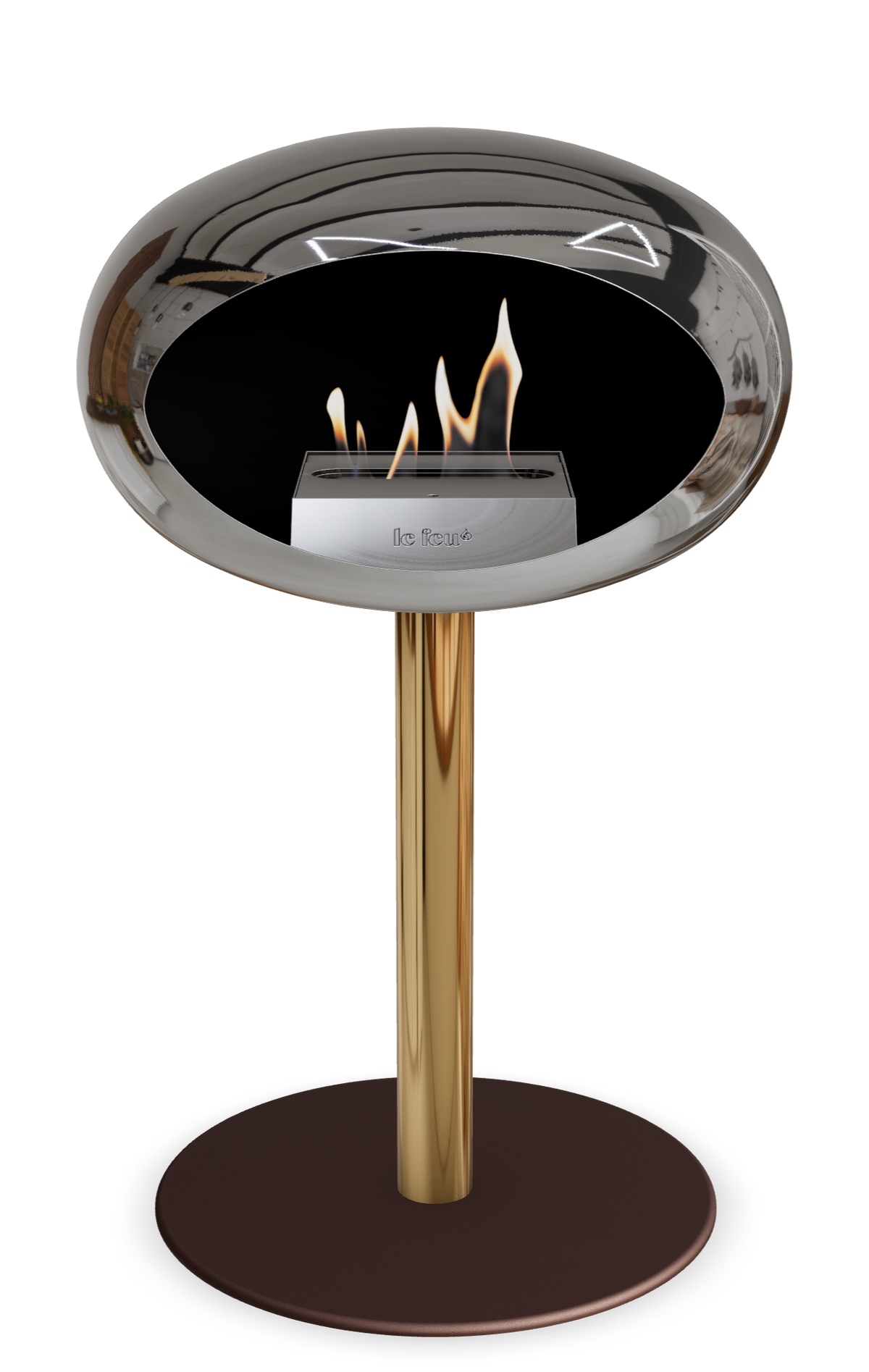Le Feu Dome Steel Low – Bioethanol Fireplace, Classic Dome
