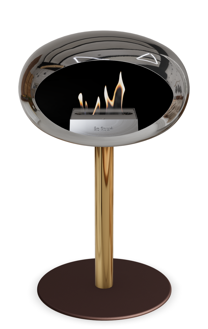 Le Feu Dome Steel Low – Bioethanol Fireplace, Classic Dome