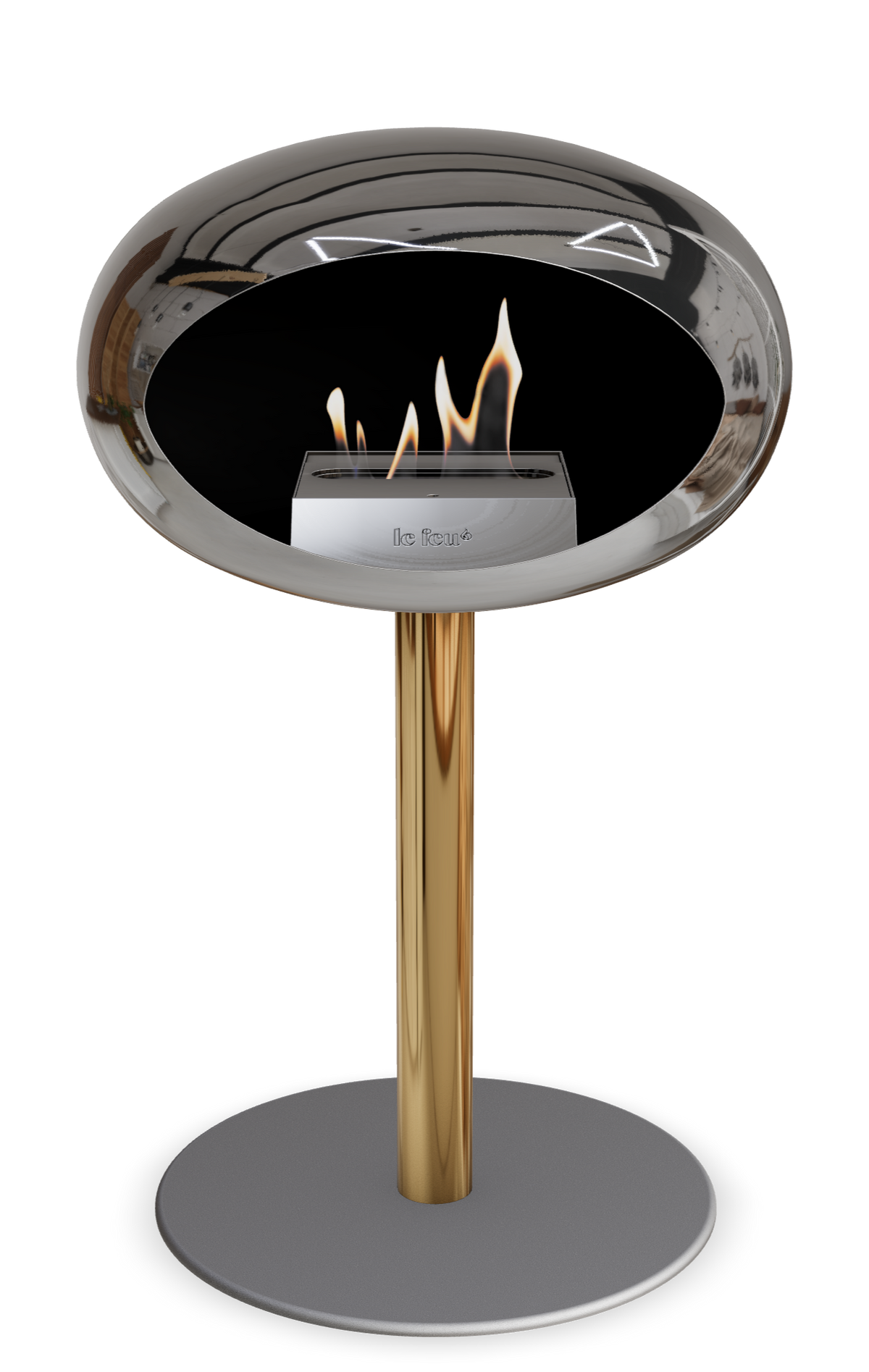 Le Feu Dome Steel Low – Bioethanol Fireplace, Classic Dome