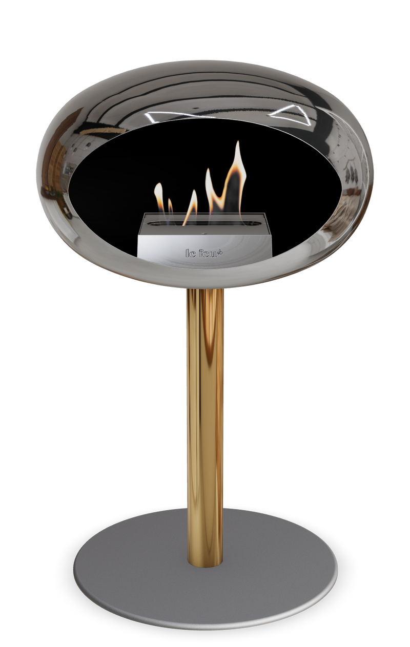 Le Feu Dome Steel Low – Bioethanol Fireplace, Classic Dome