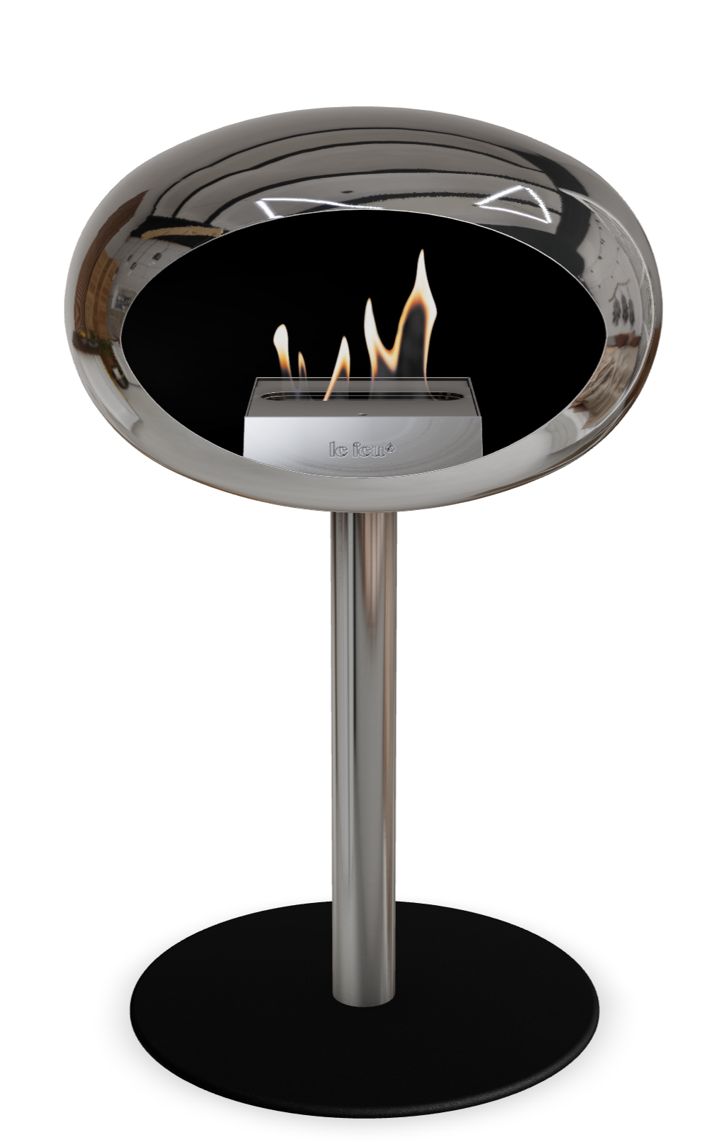 Le Feu Dome Steel Low – Bioethanol Fireplace, Classic Dome