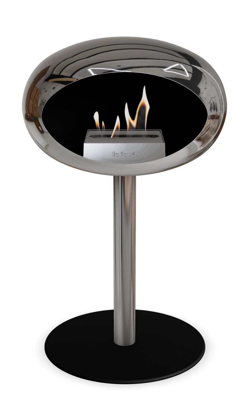 Le Feu Dome Steel Low – Bioethanol Fireplace, Classic Dome