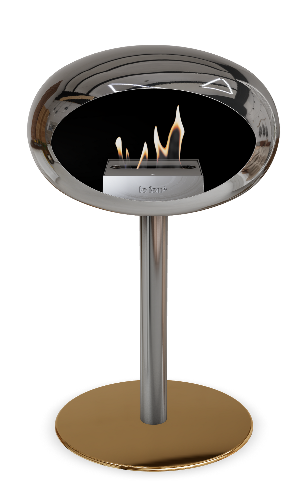 Le Feu Dome Steel Low – Bioethanol Fireplace, Classic Dome