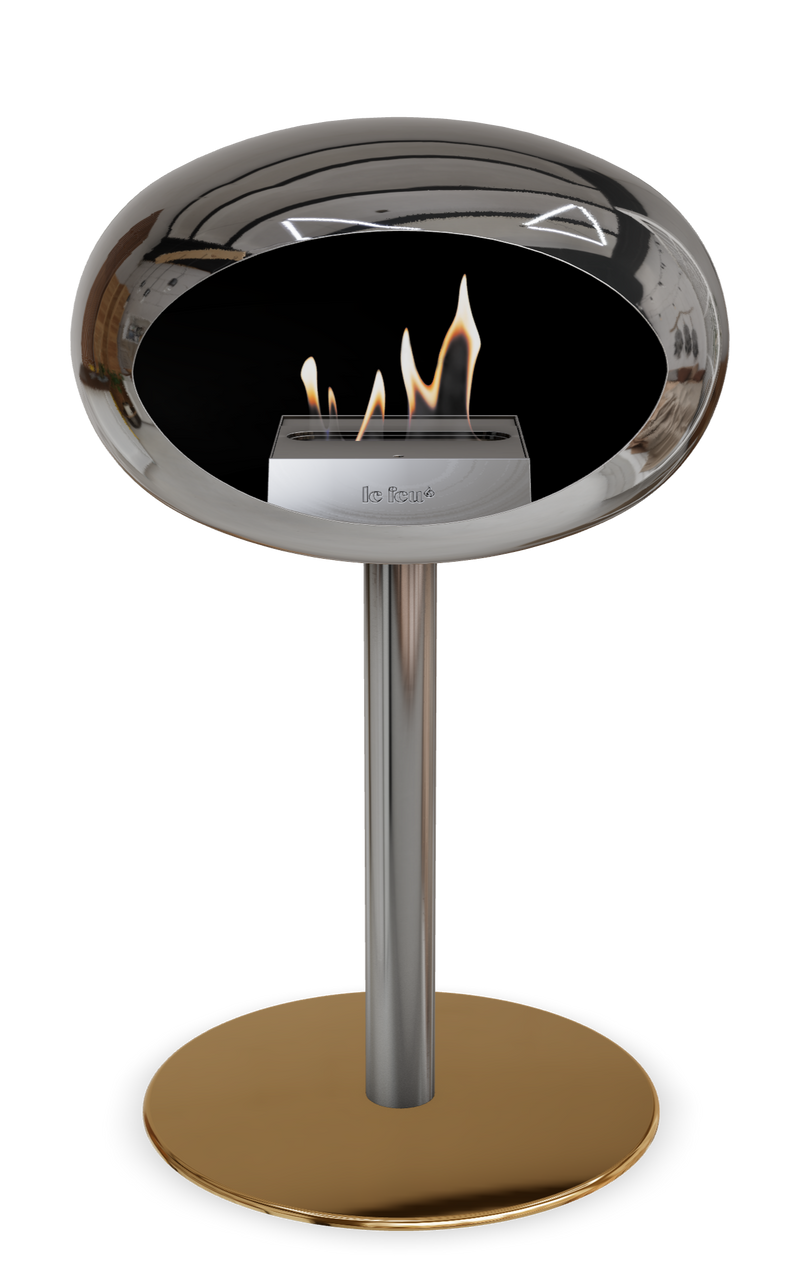 Le Feu Dome Steel Low – Bioethanol Fireplace, Classic Dome