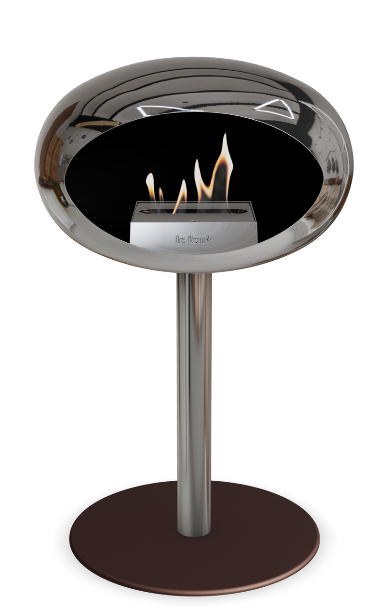 Le Feu Dome Steel Low – Bioethanol Fireplace, Classic Dome