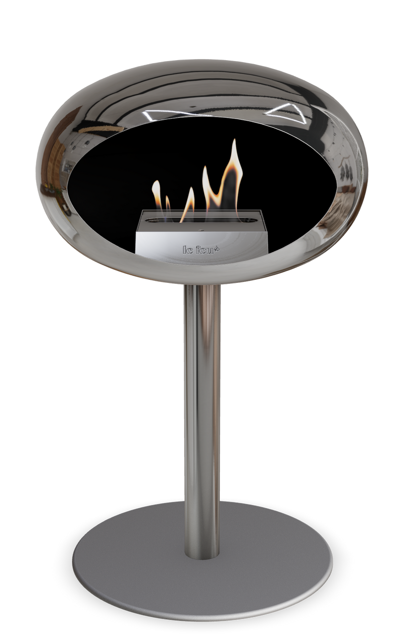 Le Feu Dome Steel Low – Bioethanol Fireplace, Classic Dome