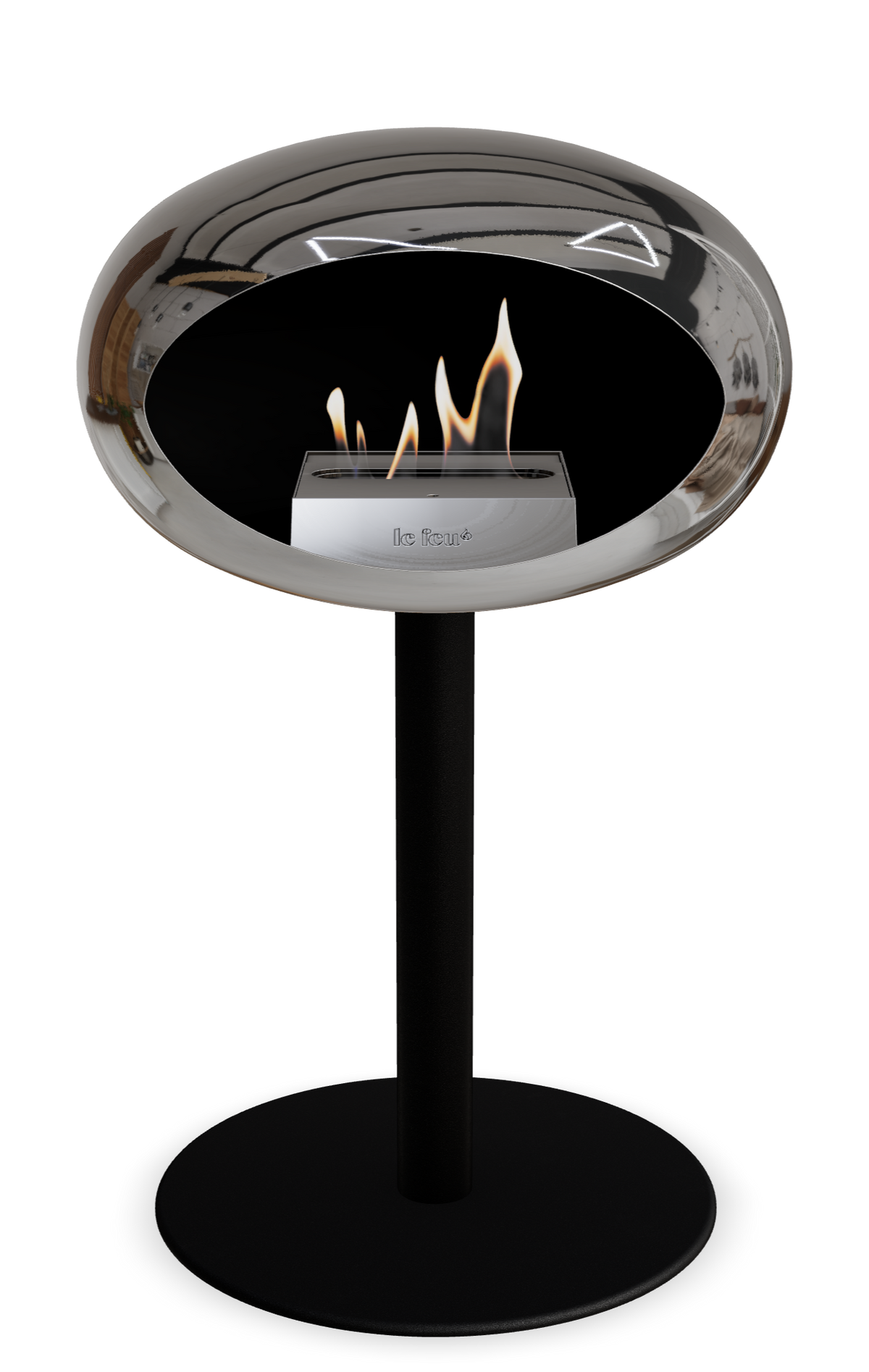 Le Feu Dome Steel Low – Bioethanol Fireplace, Classic Dome
