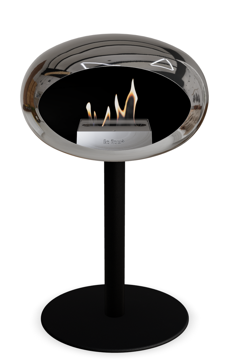 Le Feu Dome Steel Low – Bioethanol Fireplace, Classic Dome