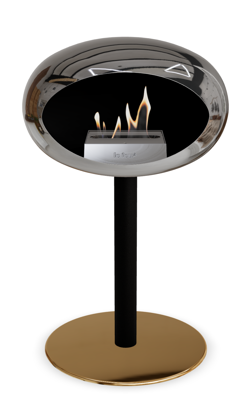 Le Feu Dome Steel Low – Bioethanol Fireplace, Classic Dome