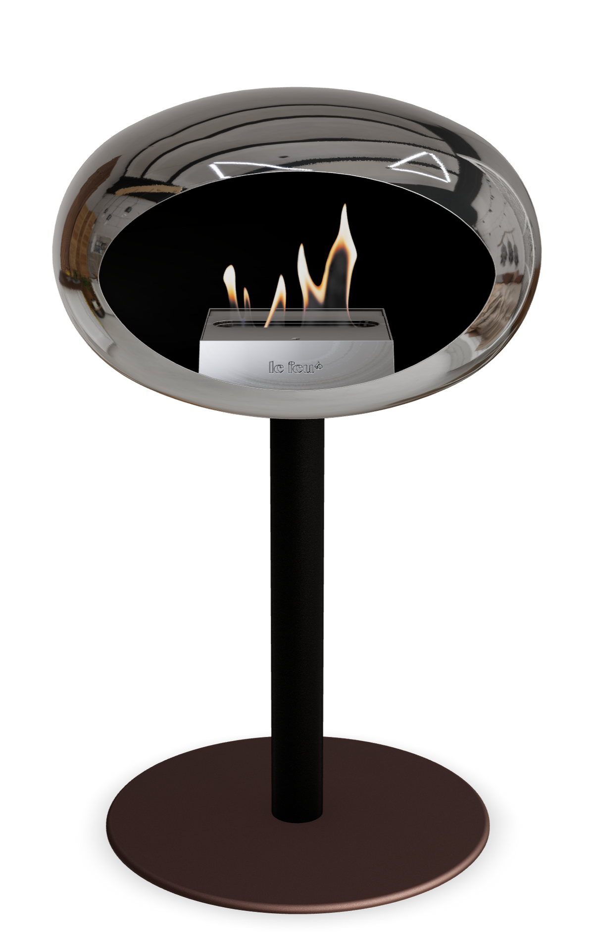 Le Feu Dome Steel Low – Bioethanol Fireplace, Classic Dome