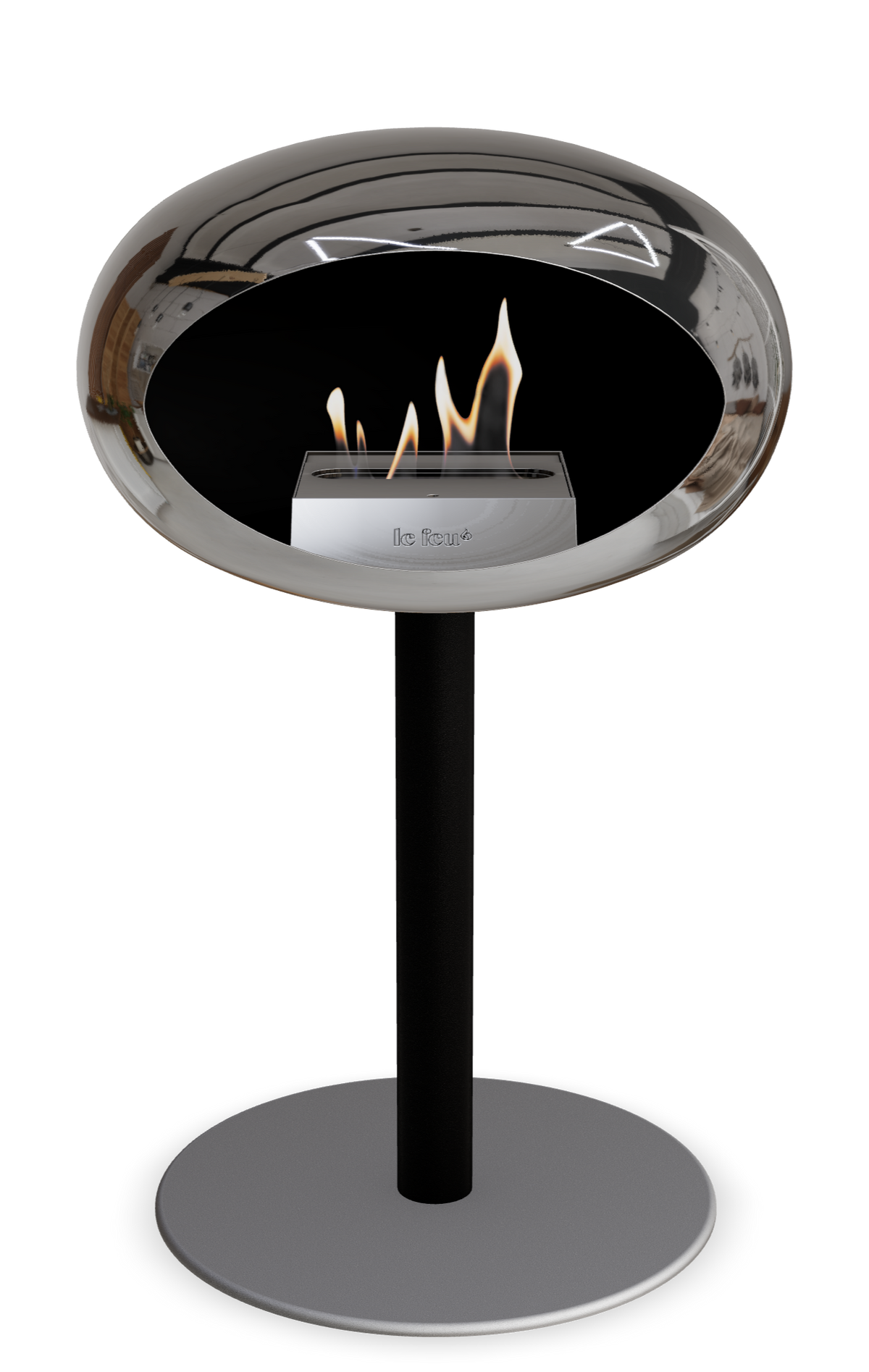 Le Feu Dome Steel Low – Bioethanol Fireplace, Classic Dome