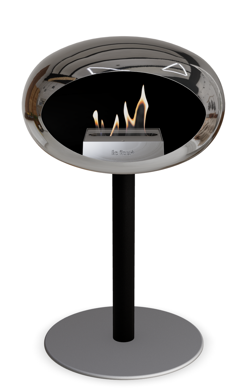 Le Feu Dome Steel Low – Bioethanol Fireplace, Classic Dome