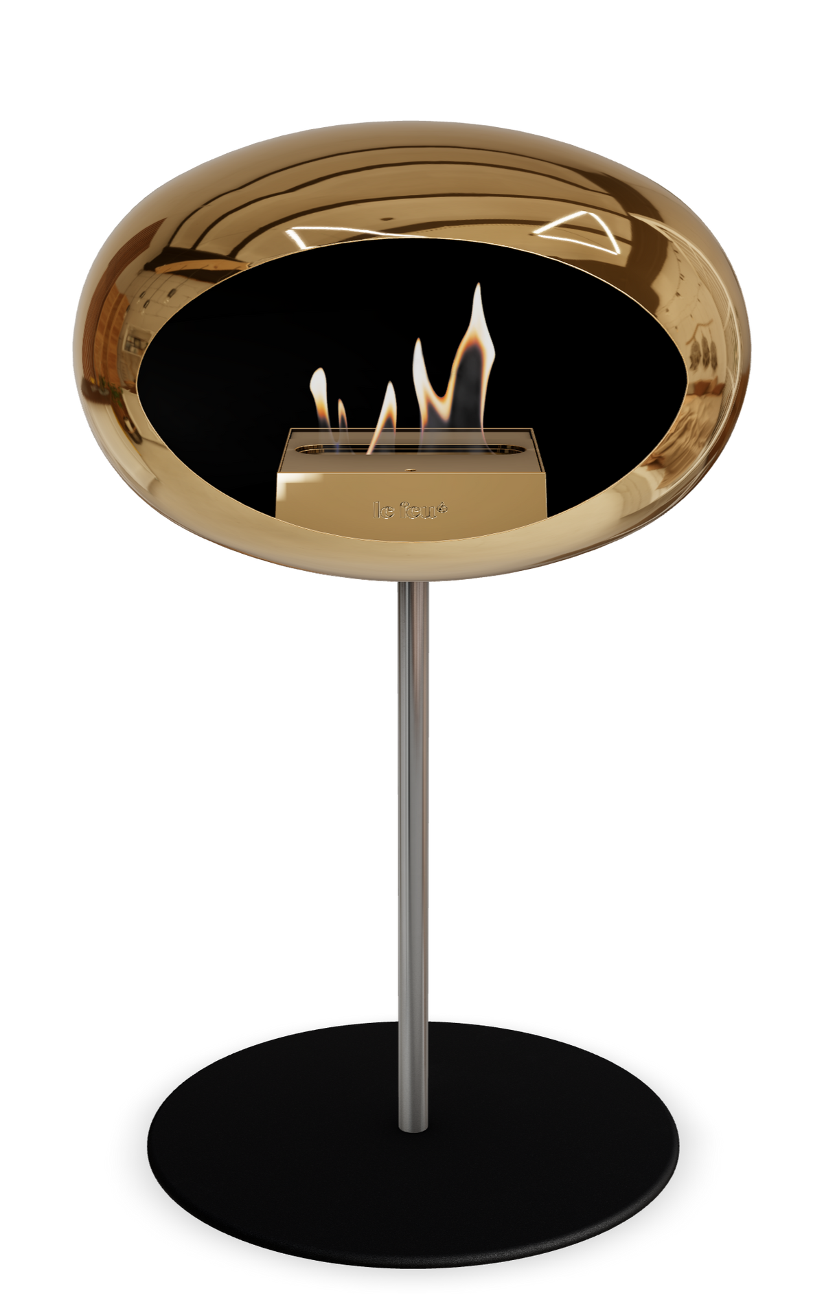 Le Feu Dome Steel Low – Bioethanol Fireplace, Classic Dome