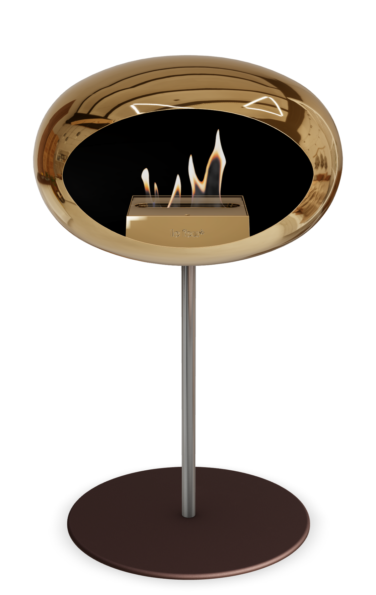 Le Feu Dome Steel Low – Bioethanol Fireplace, Classic Dome