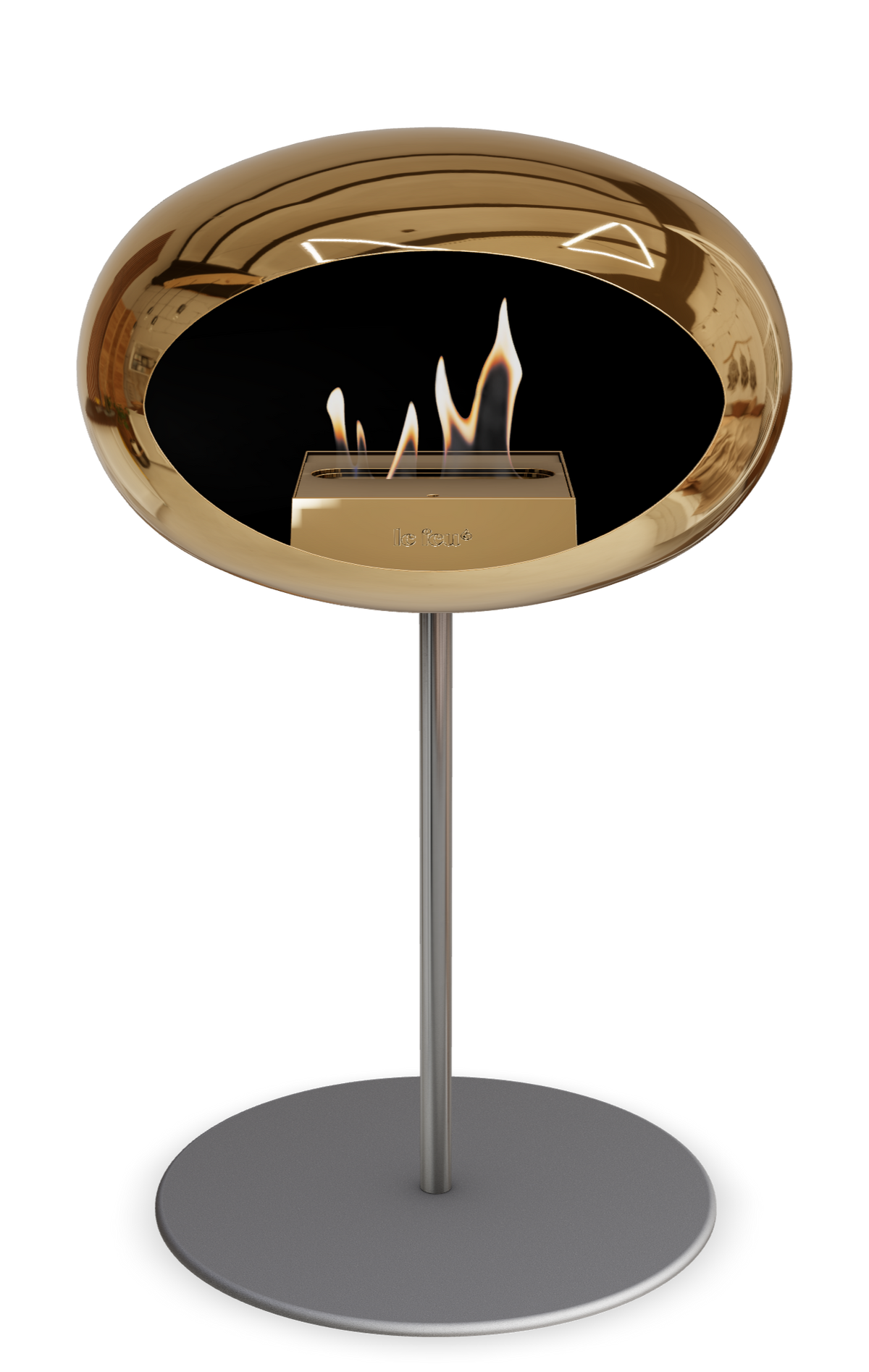 Le Feu Dome Steel Low – Bioethanol Fireplace, Classic Dome