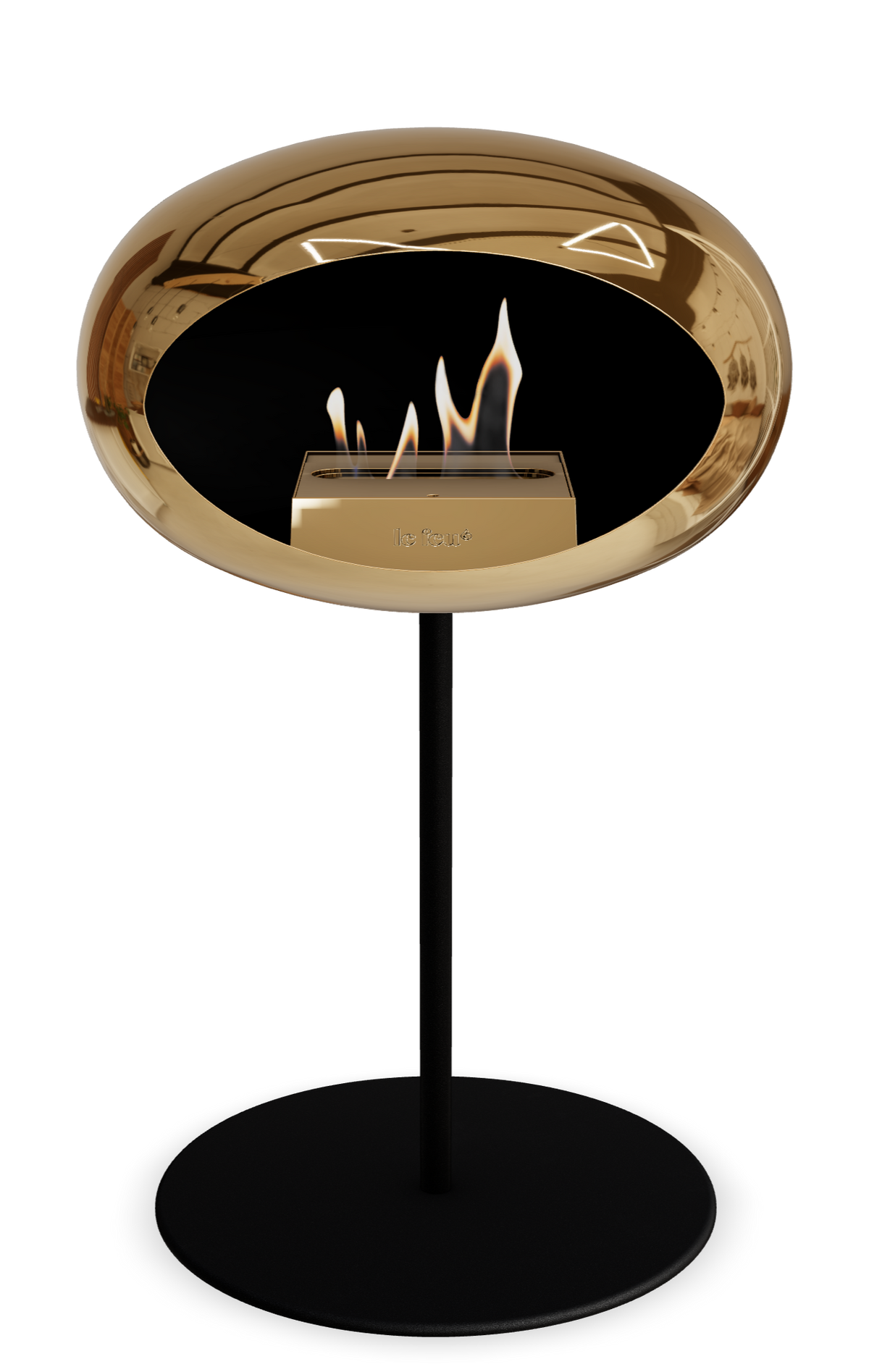 Le Feu Dome Steel Low – Bioethanol Fireplace, Classic Dome