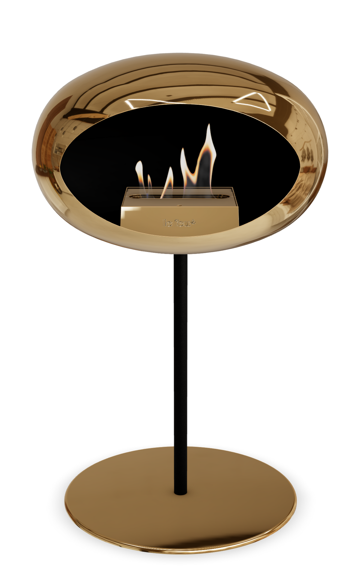 Le Feu Dome Steel Low – Bioethanol Fireplace, Classic Dome